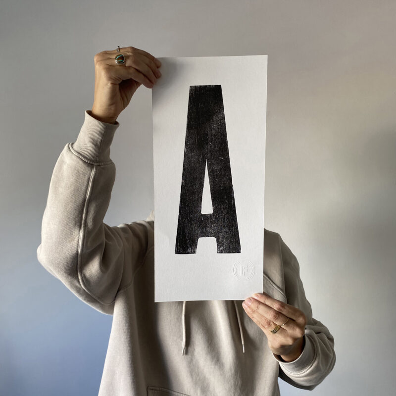 Letterpress Alphabet Print – Letter A