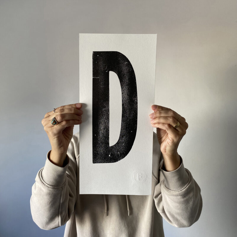 Letterpress Alphabet Print – Letter D