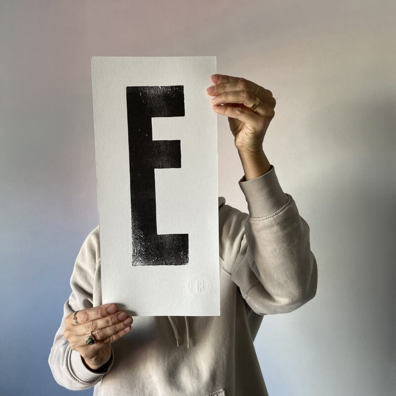 Letterpress Alphabet Print – Letter E