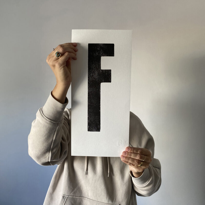 Letterpress Alphabet Print – Letter F