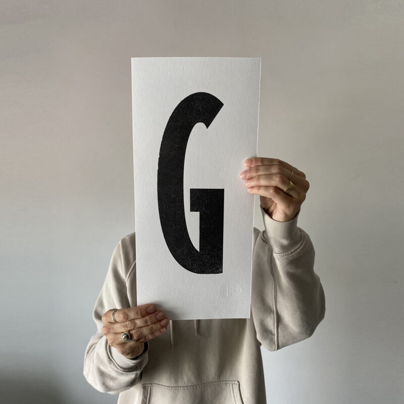 Letterpress Alphabet Print – Letter G