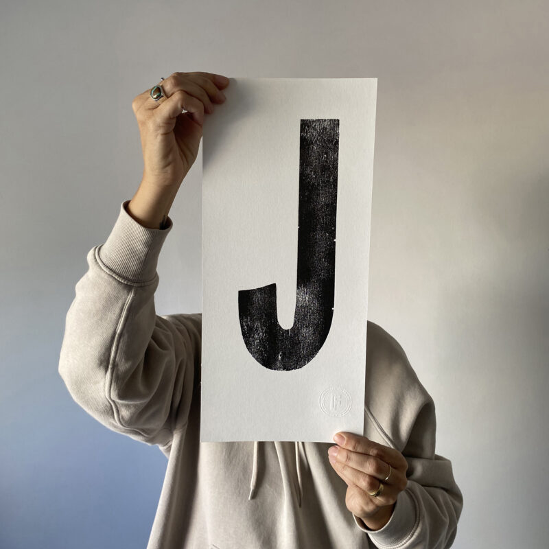 Letterpress Alphabet Print – Letter J