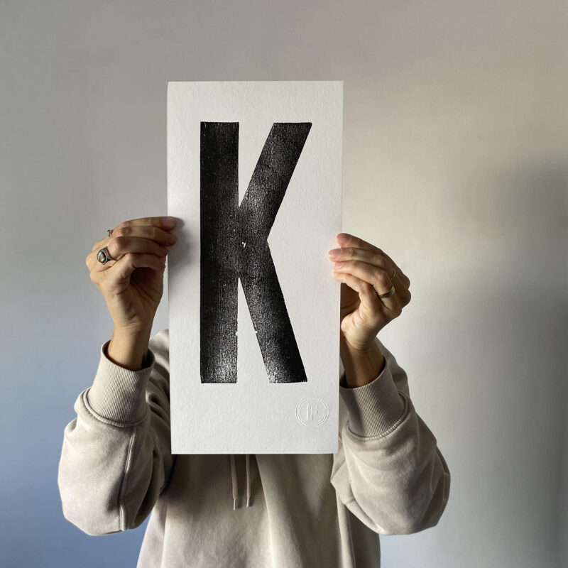 Letterpress Alphabet Print – Letter K