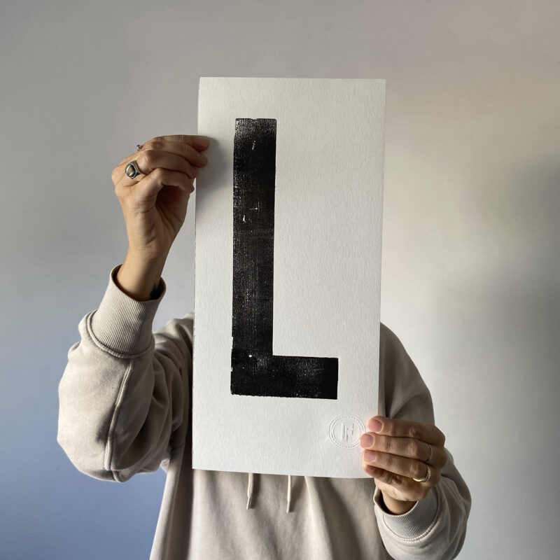 Letterpress Alphabet Print – Letter L