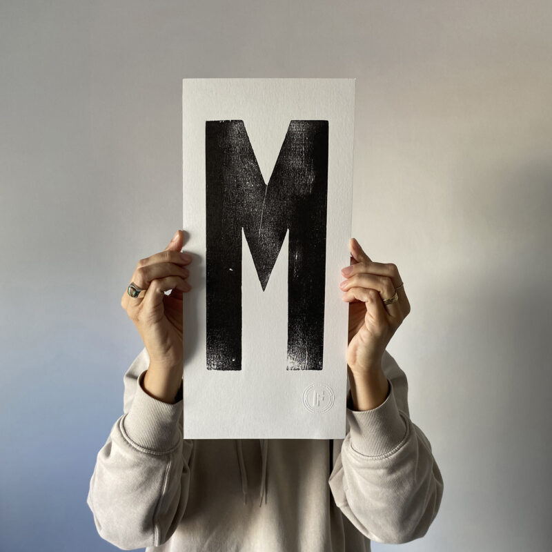 Letterpress Alphabet Print – Letter M