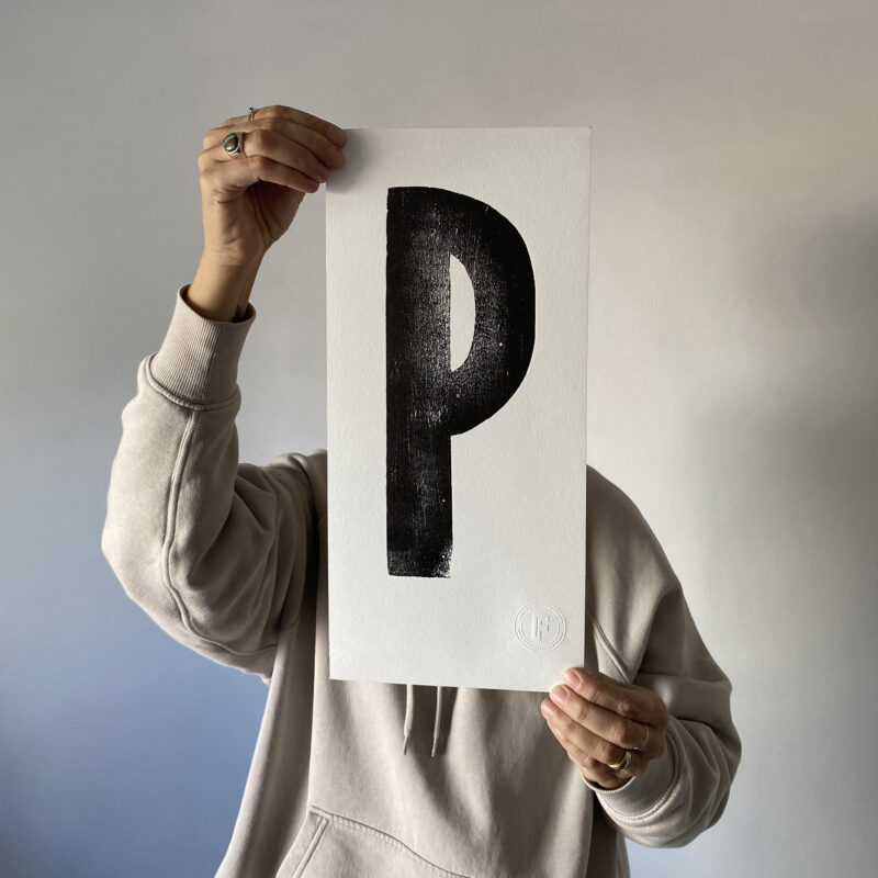 Letterpress Alphabet Print – Letter P