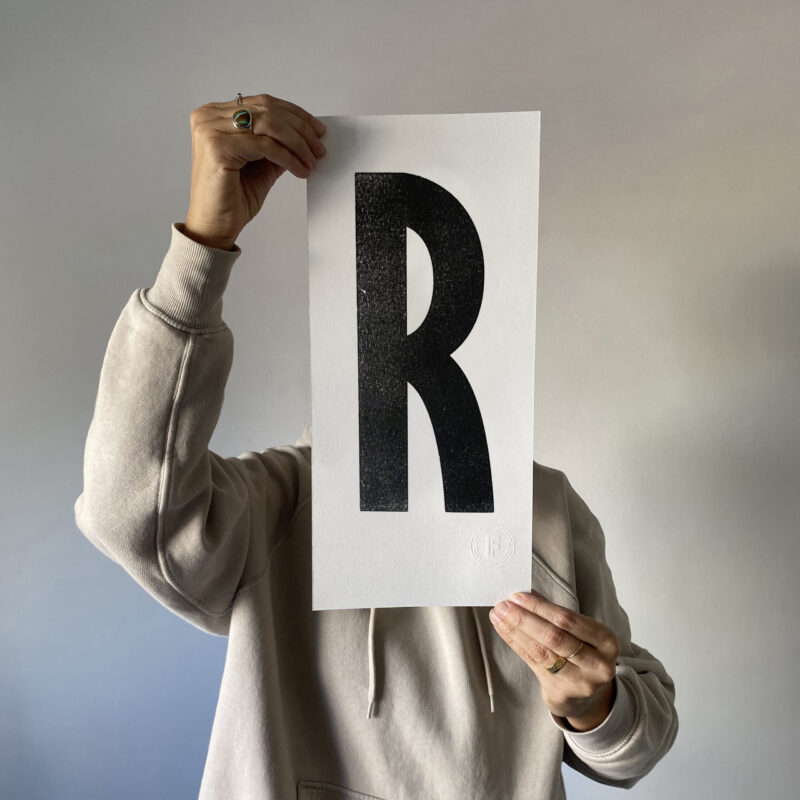 Letterpress Alphabet Print – Letter R
