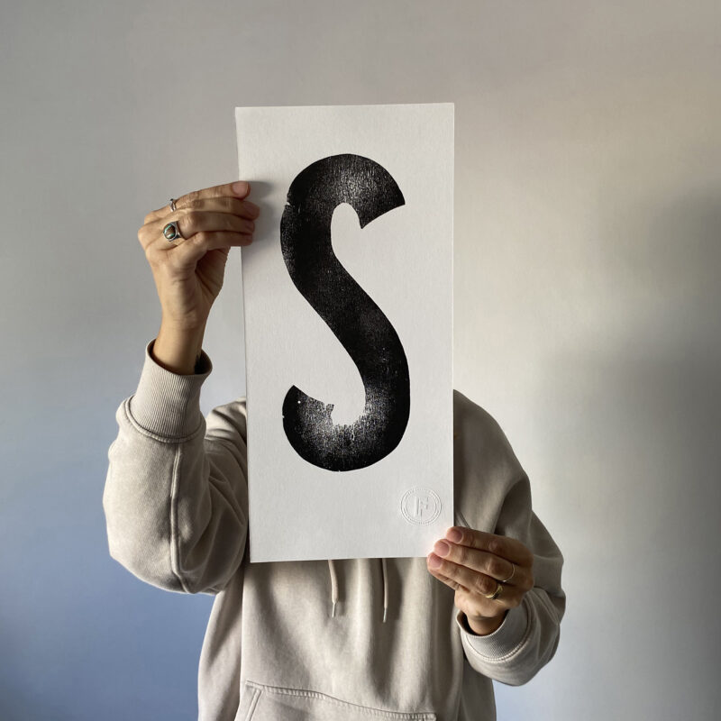 Letterpress Alphabet Print – Letter S