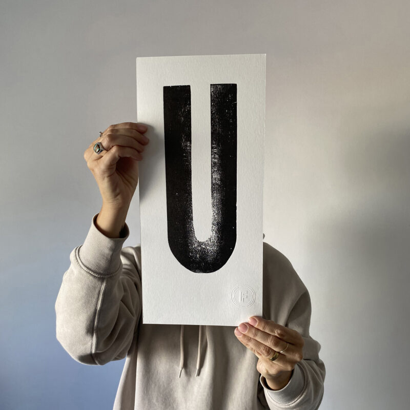 Letterpress Alphabet Print – Letter U