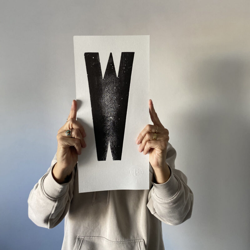 Letterpress Alphabet Print – Letter W
