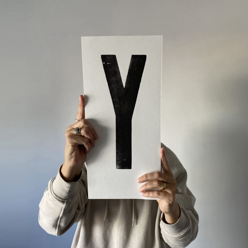 Letterpress Alphabet Print – Letter Y