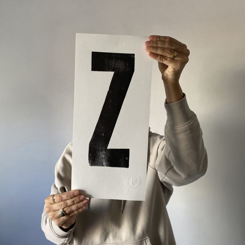 Letterpress Alphabet Print – Letter Z